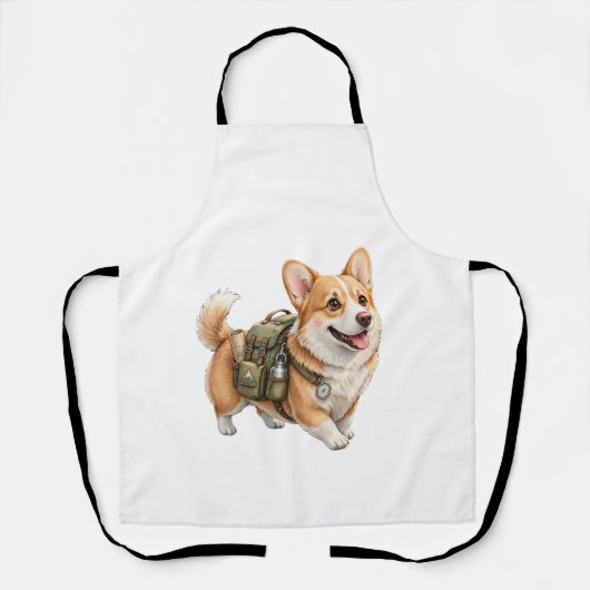 Tabliers aquarelle Corgi Randonnée  (Recto)