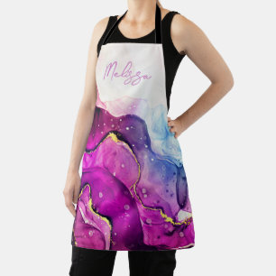 Tabliers aquarelle moderne violet et rose