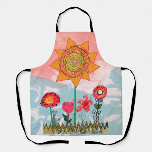 Tabliers avec impression de fleurs fantaisistes