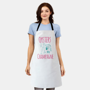 Tabliers avec impression d'huîtres et de champagne