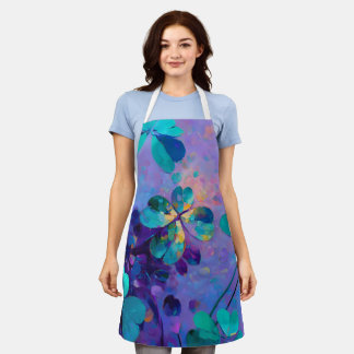 Tabliers d'art Trèfle Chanceux Teal & Violet