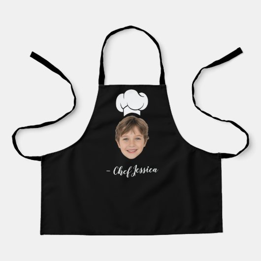 Tabliers de chef mignons avec visage et nom d'enfa (Recto)