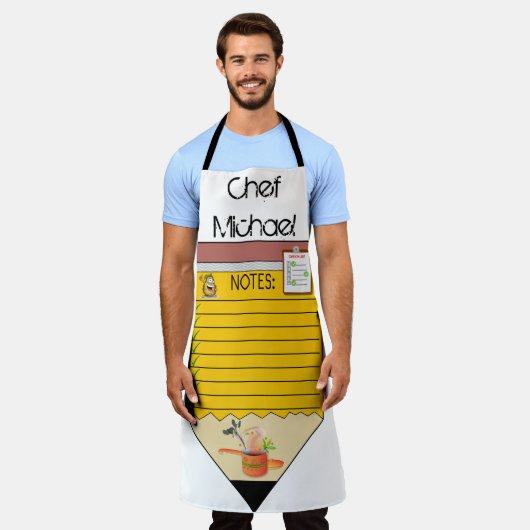 Tabliers de chef tout en impression (Porté)
