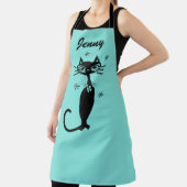 Tabliers de cuisine Aqua avec chat atomique rétro (Insitu)