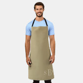 Tabliers de cuisine en beige avec monogramme chale (Porté)