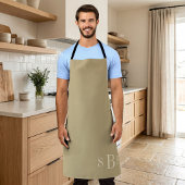 Tabliers de cuisine en beige avec monogramme chale