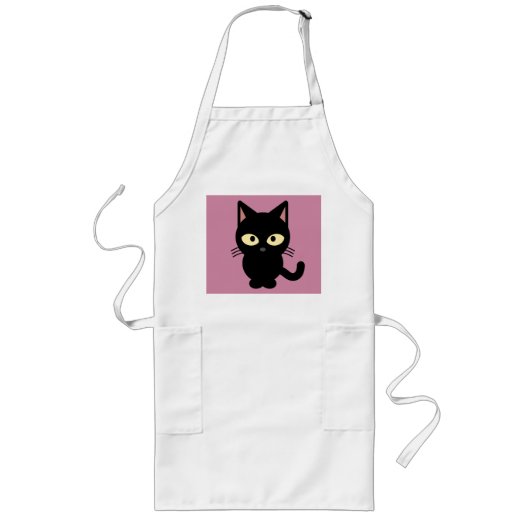 Tabliers de cuisine en chat noir (Devant)