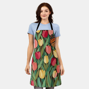 Tabliers de jardin Papillons Tulipes abstraits Mat