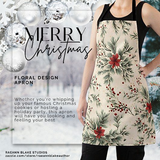 Tabliers de Noël à motif floral
