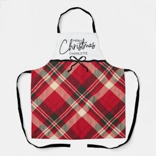 Tabliers de Noël personnalisés à carreaux tartan c