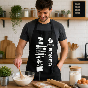 Tabliers de pâtissier personnalisés avec nom perso