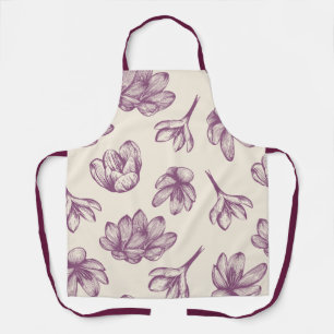 Tabliers - Floral bordeaux