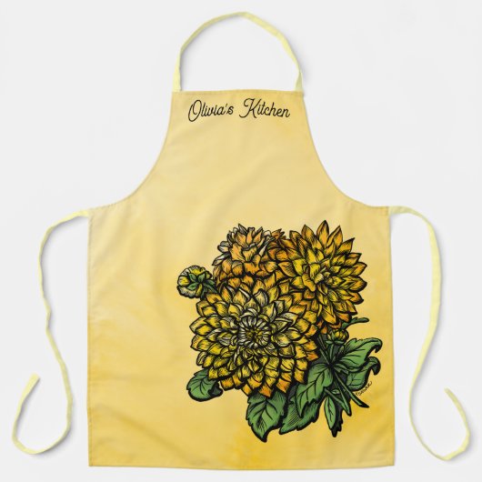 Tabliers Floraux Dahlia Jaune (Recto)