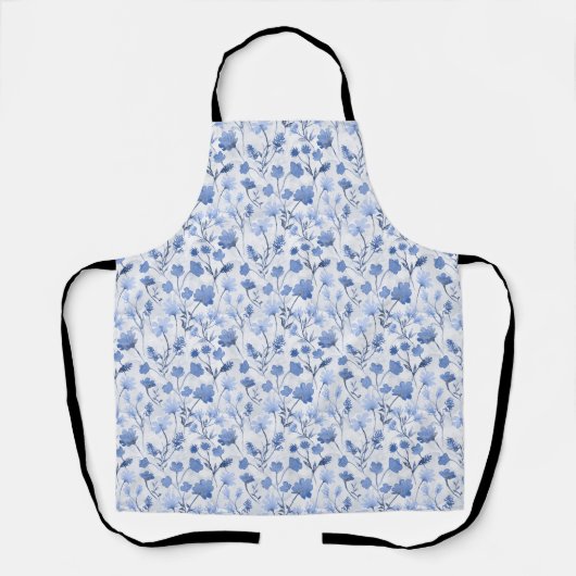 Tabliers Joyeuse Flore - Indigo (Recto)