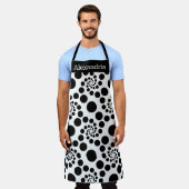 Tabliers modernes à pois noirs et blancs (Porté)