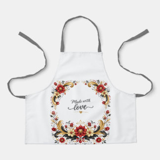 Tabliers norvégiens à décor de rosemaling pour fem