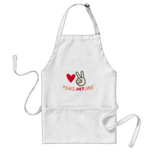 Tabliers Paix et Amour   Signe Graphique de Cœur e