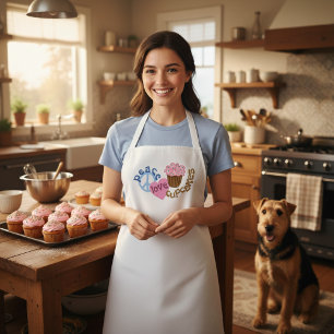 Tabliers Peace Love Cupcakes pour un boulanger à d