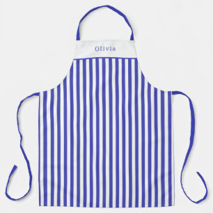 Tabliers Personnalisés à Motif Rayures Bleues et B