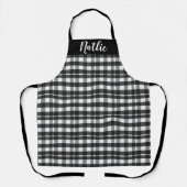 Tabliers Plaid personnalisés, nom noir et blanc (Recto)