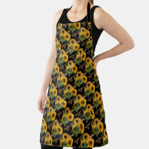 Tabliers Tournesol Bourdon Fond Noir