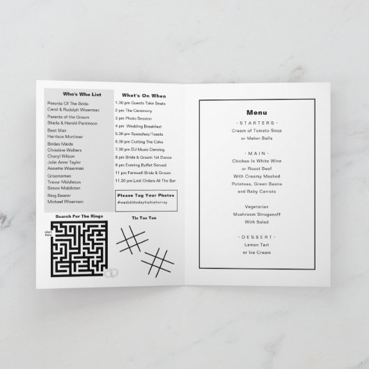 Tabloid Presse Journal Style Mariage Programme (Intérieur)