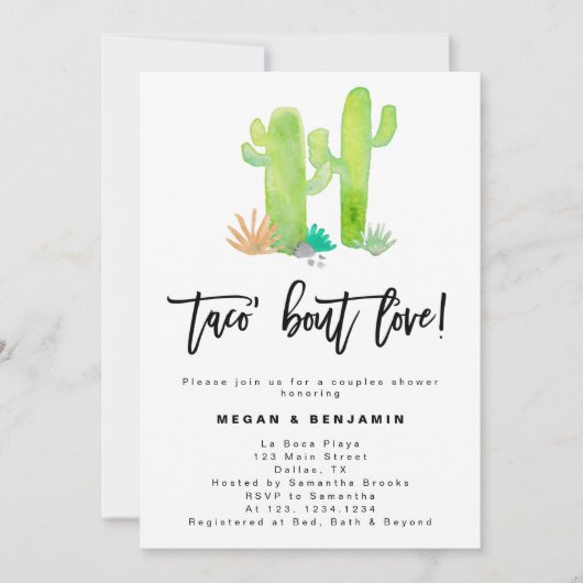 Tabo Bout Love Couples nuptiale douche Invitation (Devant)