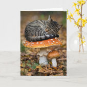 Tabouret Tabby Carte de voeux pliée (Fleur jaune)