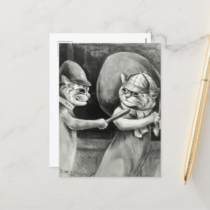 Tabs Pawnbroker by Louis Wain Feestdagenkaart