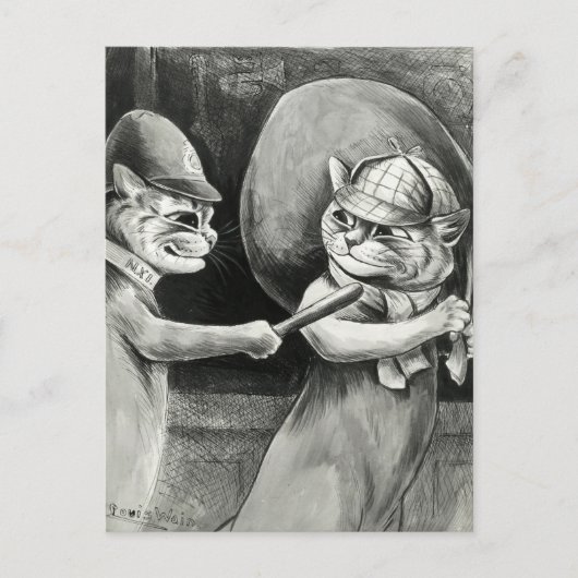 Tabs Pawnbroker by Louis Wain Feestdagenkaart (Voorkant)