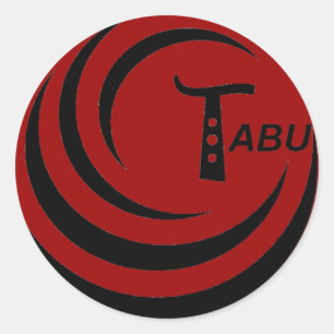 Tabu Logo niet achterzijde TABU helder LARGE PNG Ronde Sticker