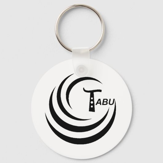 Tabu T Logo Grote zwarte kleur Sleutelhanger (Voorkant)