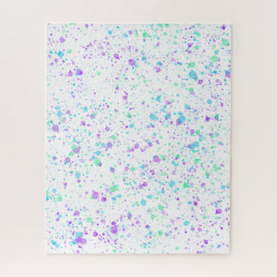 Tache d'aquarelle sur puzzle blanc