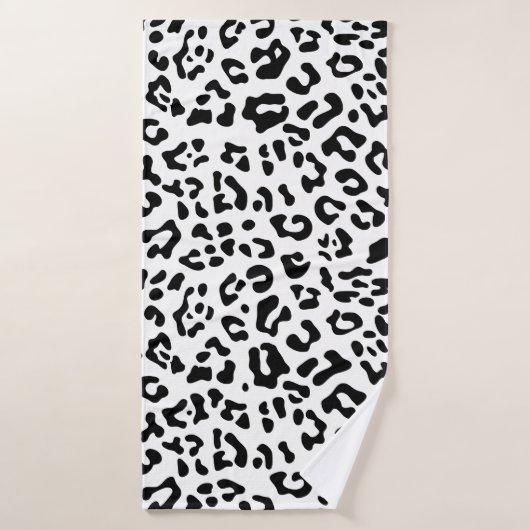 Tache de léopard noir et blanc féminin (Serviette de bain)