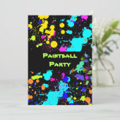 Tache de peinture, Faux Néon, Invitation Paint Bal (Debout devant)
