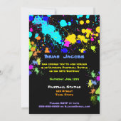 Tache de peinture, Faux Néon, Invitation Paint Bal (Dos)