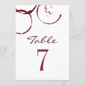 Tache de vin rouge foncé rustique numéro de table (Dos)