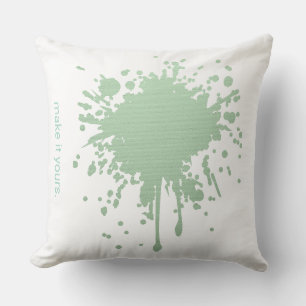 Tache d'encre verte Coussin – Faites-le vôtre