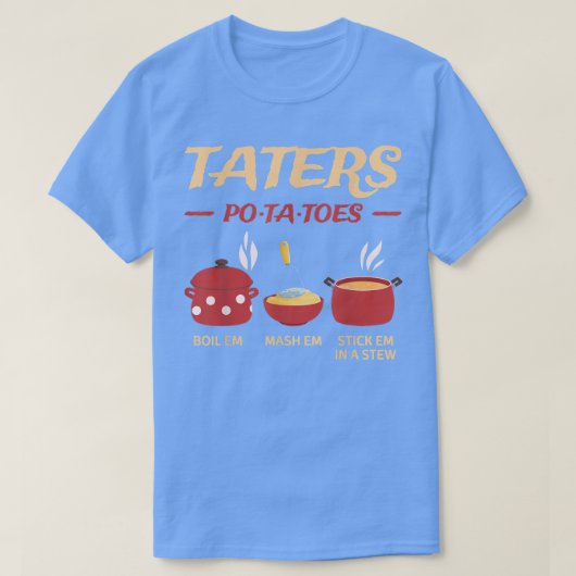 Tachels potaardappelen met een M-as en een m-teken T-shirt (Design voorkant)