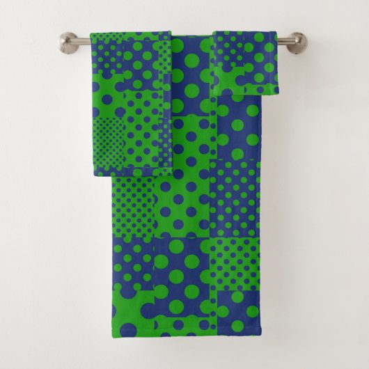 Taches à pois vert bleu Patchwork (En situation)