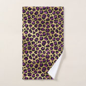Taches de léopard en feuille d'or et violet élégan (Serviette à main)
