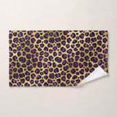 Taches de léopard en feuille d'or et violet élégan (Serviette à main)
