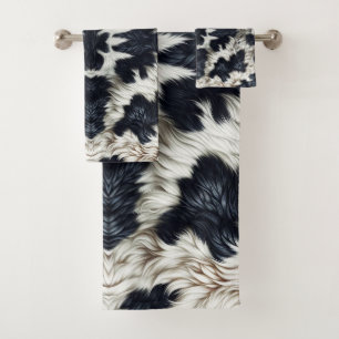 Taches de vache noir et blanc pelucheux