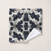 Taches de vache noir et blanc pelucheux (Gant de toilette)