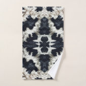 Taches de vache noires et blanches à l'aspect poil (Serviette à main)