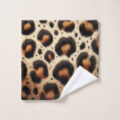 Taches d'Impression Animale Fourrure Léopard Beige (Gant de toilette)