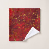 Taches rouges et dorées (Gant de toilette)