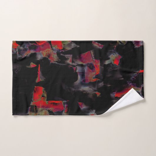 Taches rouges flashy sur base rocheuse gris foncé, (Serviette à main)