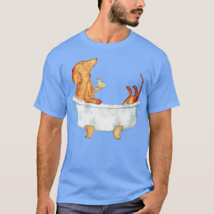 Tachshond hond bruin kort haar toilet Schilderen 2 T-shirt