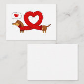 Tachshund en hart notitiekaartje (Voorkant / Achterkant)